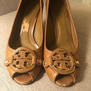 Tory Burch Amanda Peep Toe Wedge Heels Authentic!